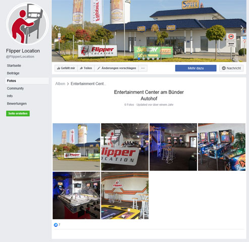 Beispiel für ein Fotoalbum einer Flipper-Location bei Facebook